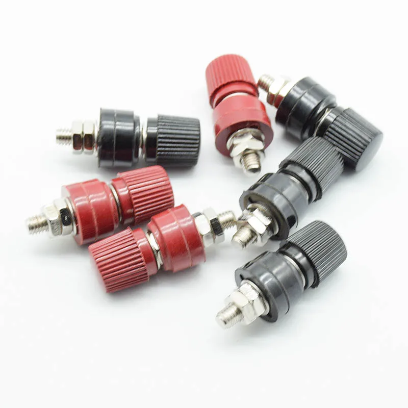 2pcs New 333 terminal banana socket,Audio output connector Screw: 6mm red and black two color Ship