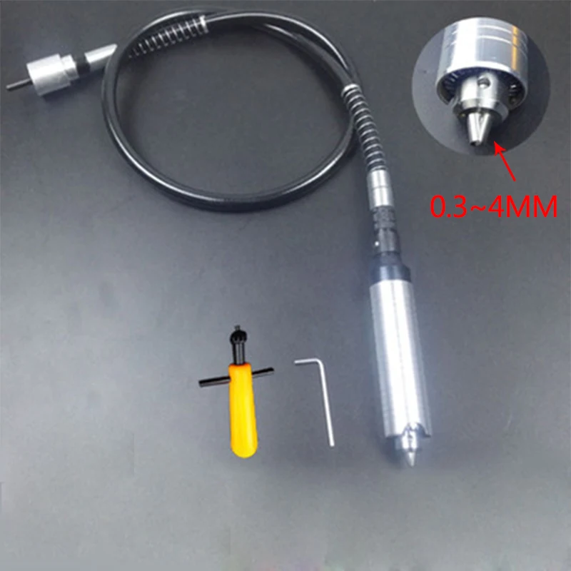 

Electric grinding drill special drill chuck hose Flexible soft shaft + small spanner+ 0.3~4mm hand shank, Electric carving suite