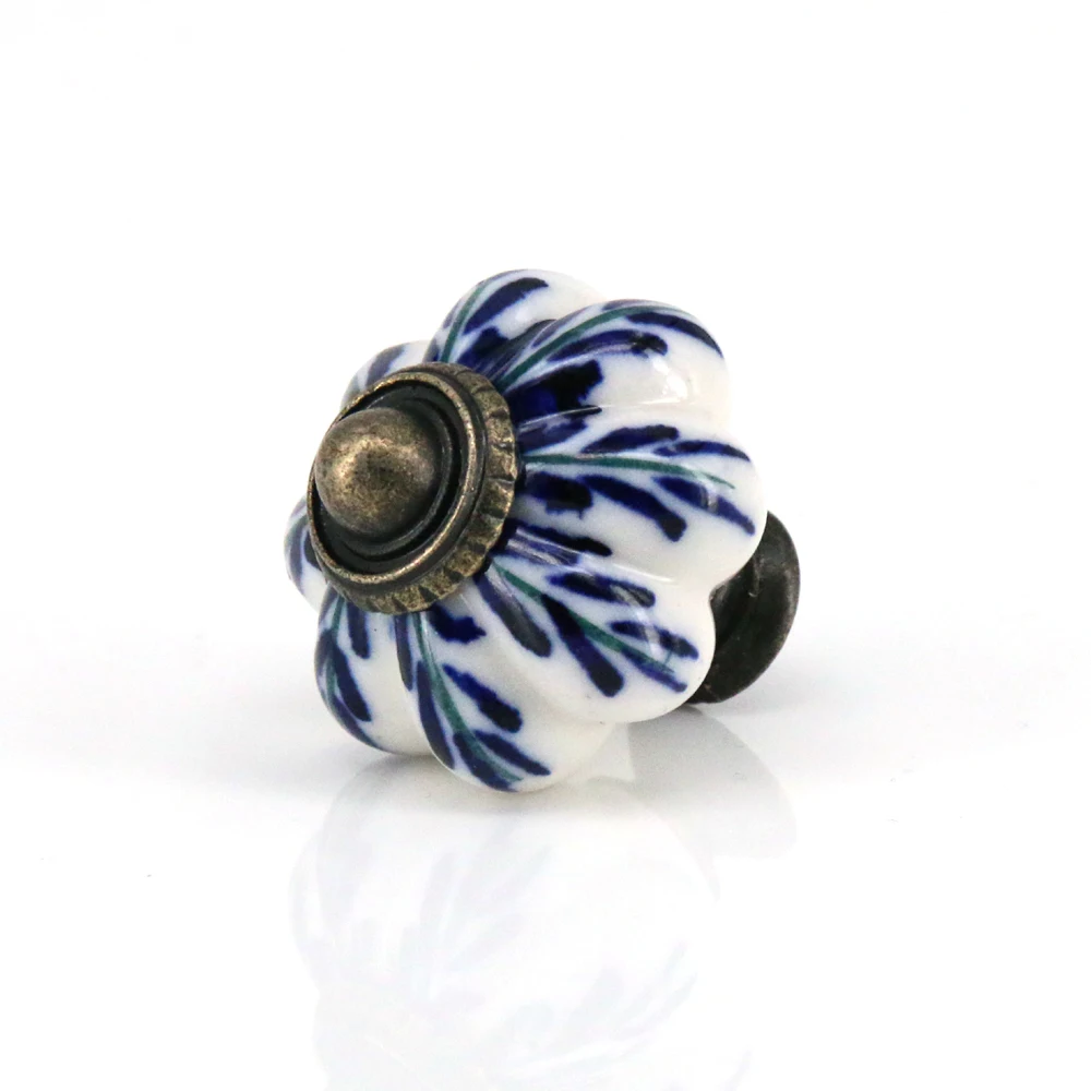 1x Hand Painted Ceramic Door Handles Antique Furniture Drawer Pulls Crack Kitchen Cabinet Knobs and Handles 33mmx38mm