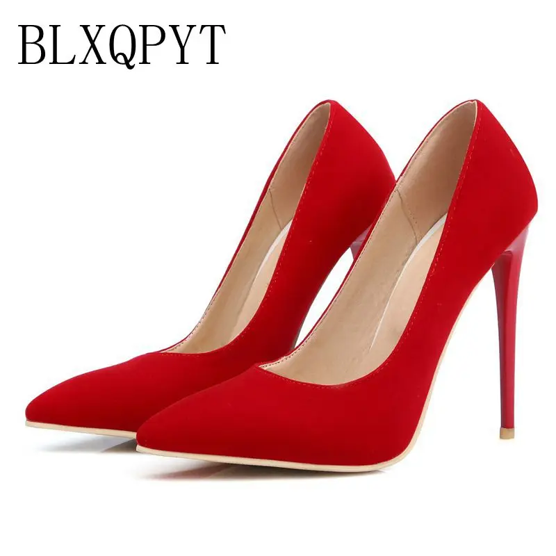 BLXQPYT 2017 Big Size 34-47 Apricot New Fashion Sexy Pointed Toe Women Pumps super High Heels Ladies Wedding Party Shoes 8-10