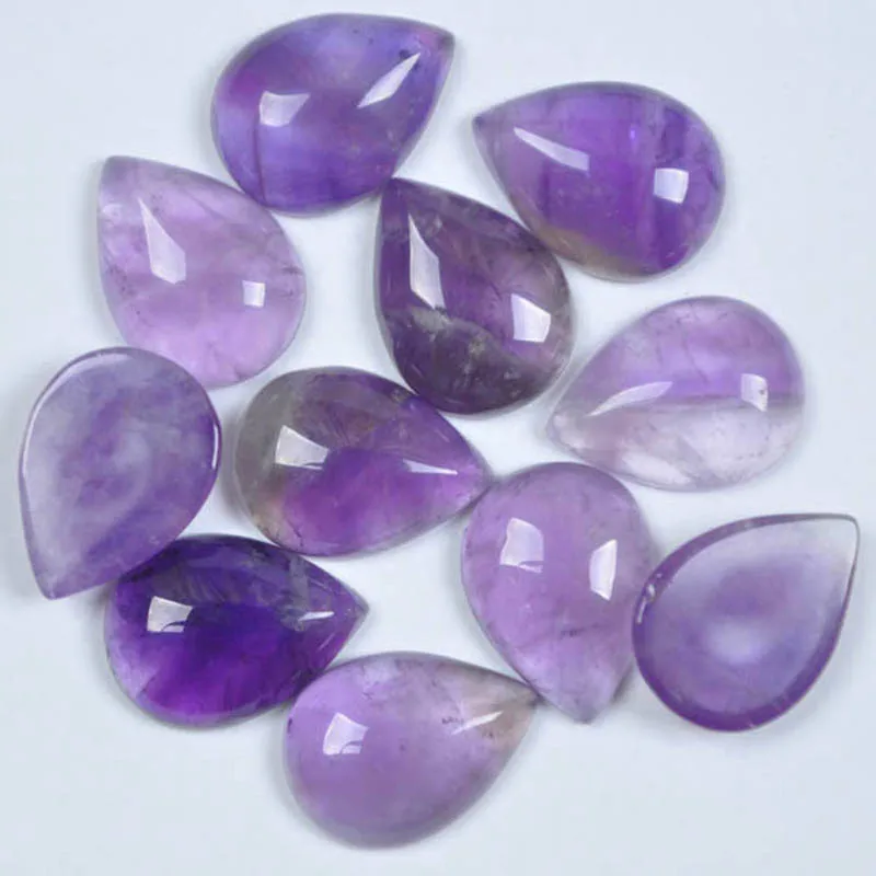 18x13MM Amethyst Bead Teardrop CAB Jewelry For Woman Gift Making (10 pcs/lot) H111