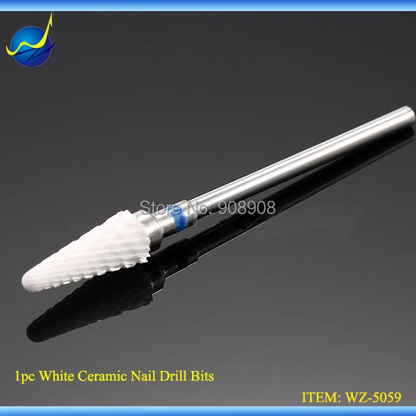 New 1pc Bullet White Ceramic Nail Drill Bit Electric Nail File Chiropody Podiatry Manicure Pedicure Cuticle Remover Cleaner