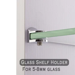 Zinc Alloy material Chrome color 5-8mm glass shelf support Heavy Duty glass holder with silicon bumper