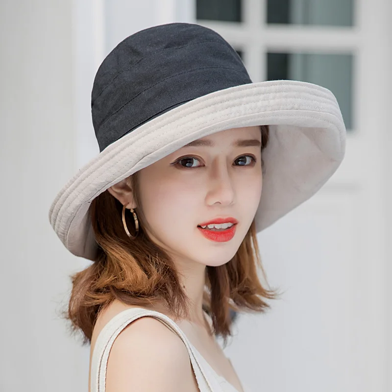 

Female Summer Anti-ultraviolet Sun Shade Hat Double-sided Sun Protection Sunscreen Caps Women Fashion Fisherman Casual Hats H235