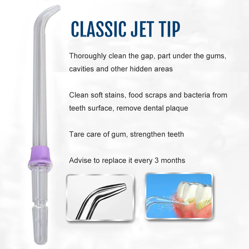 3ชิ้นเปลี่ยนเคล็ดลับ Jet แบบคลาสสิก Fit สำหรับ Waterpik Irrigator หัวฉีดมาตรฐานสำหรับ Flosser น้ำหมากฝรั่งนวด Firm ฟัน