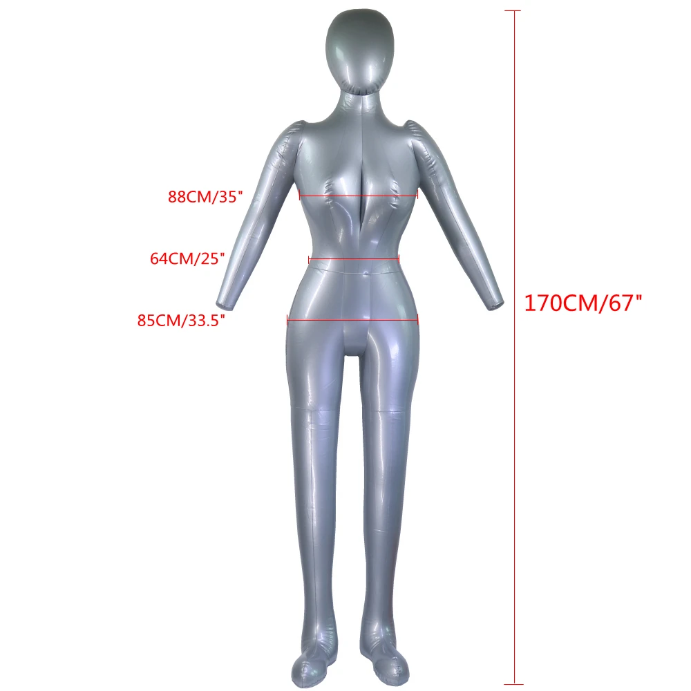 Modello femminile gonfiabile per tutto il corpo con oggetti di scena per vetrina per manichino da donna con braccio