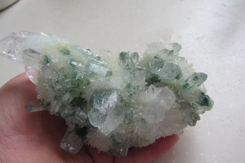 

540.7g New Find Natural Green Phantom QUARTZ Crystal Cluster Specimen