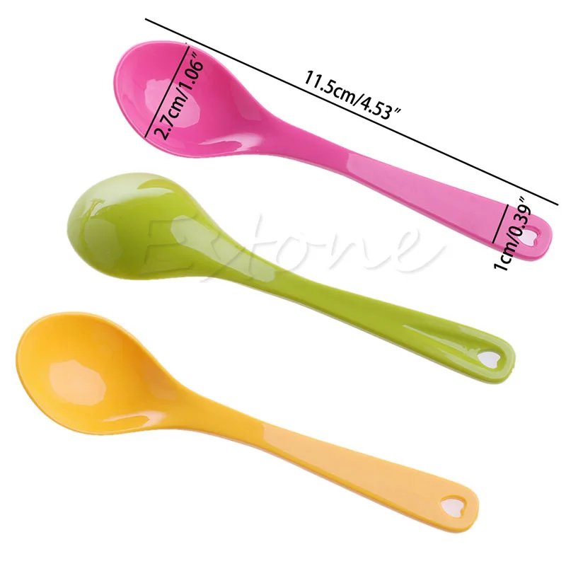 Children Like 12Pcs Baby Feeding Spoon Safe Plastic Toddler Training Eating Spoon Set Food Convenient