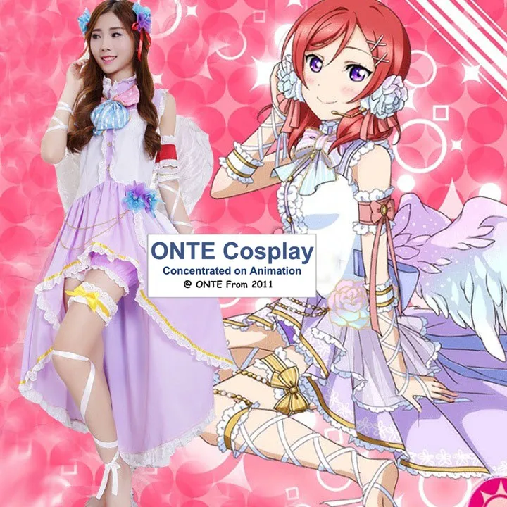 Liefde Leef Alle Leden Wit Dag Engelenvleugels Jurk Cosplay Kostuums Yazawa Nico /Sonoda Umi/ Minami Kotori Lolita maid Uniform