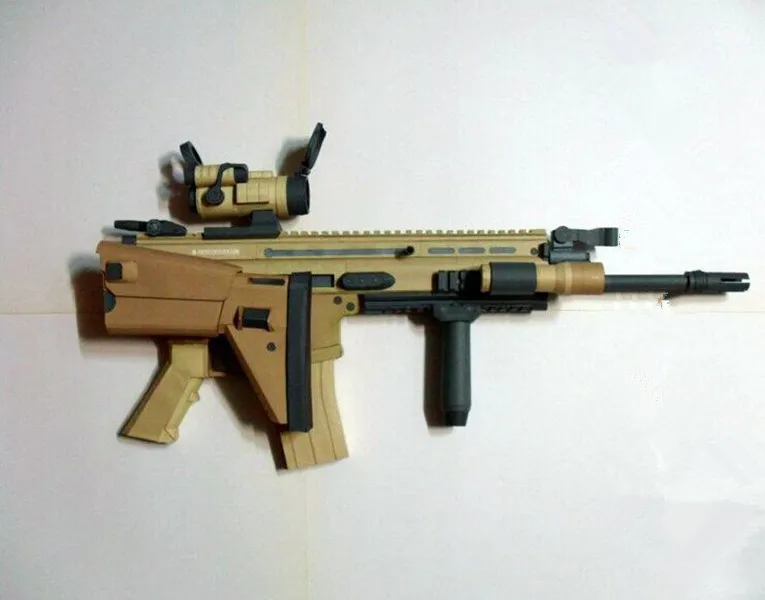 1:1 US FN SCAR-L Assault Sniper Rifle Pistol Submachine Shot gun Paper Model Kit