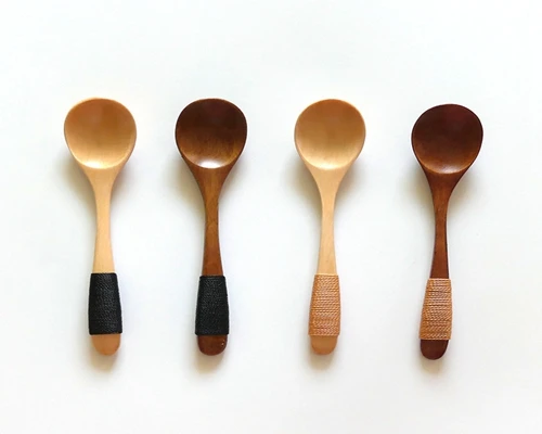 500pcs/ot 13x2.8cm Wooden Spoon Ice Cream Coffee Tea Soup Wood  Spoon Honey spoons Handle with yarn