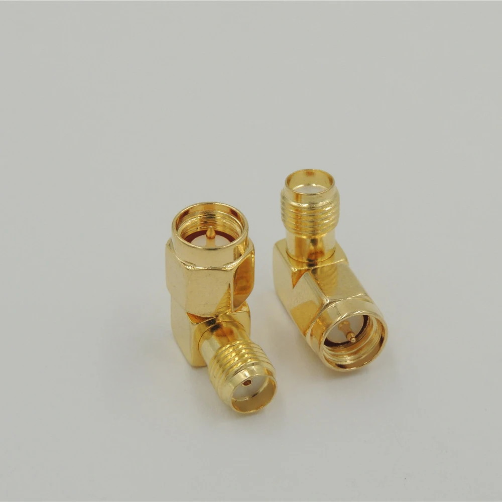 

Right Angle 90 Degree SMA Male to Female Plug Jack Gold Plated RF Coaxial Coax Adapter Connector