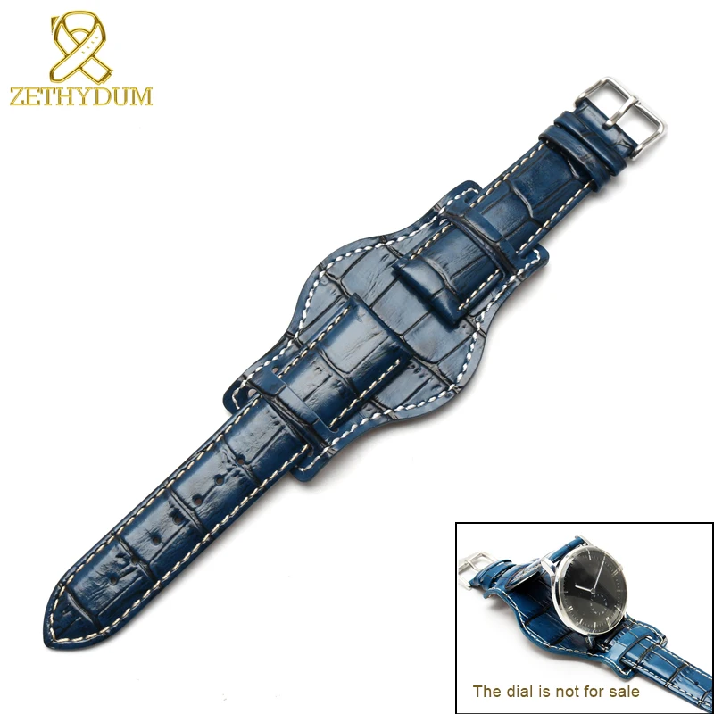 Genuine leather bracelet 18mm 20mm 22mm Restoring watch strap mens watchband With mat wristwatches band Bamboo grain wristband