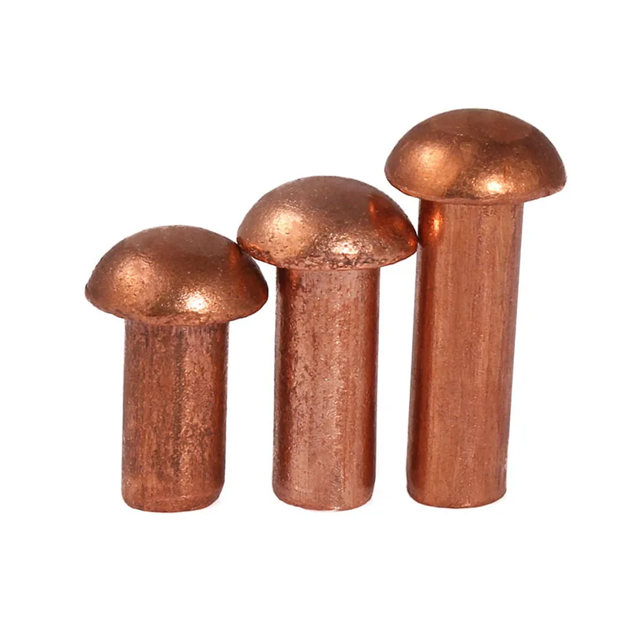 

M2 M2.5 M3 Copper Rivet Alloy Rivet Half Round Cap Head Copper Solid Rivets Hand Knock Rivet Button Head Cap Brass Rivets