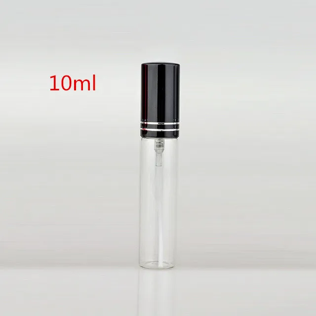 100 teile/los 5 ml 10 ml 15 ml Tragbare Schwarz Glas Parfüm Flasche Mit Zerstäuber Leere Kosmetische Behälter Für reise