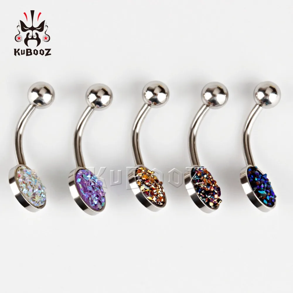 Wholesale Navel Belly Ring Stainless Steel Body Jewelry Piercing Mix 5 Colors 50PCS