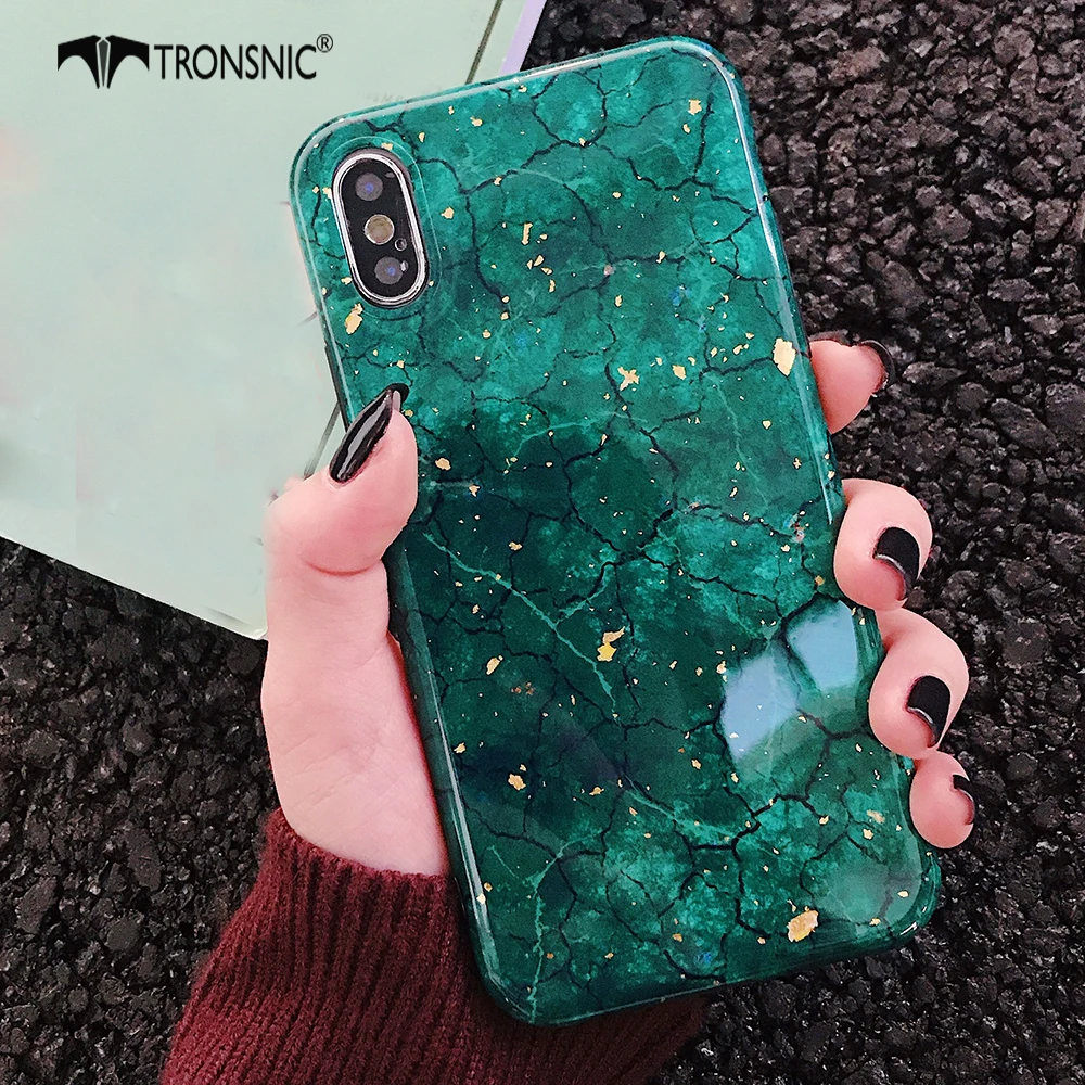 TRONSNIC Glitter Phone Case for iPhone X XS MAX XR Green Purple Case for iPhone 6S 6 7 8 Plus Gold Foil Red Luxury Cover Fashion