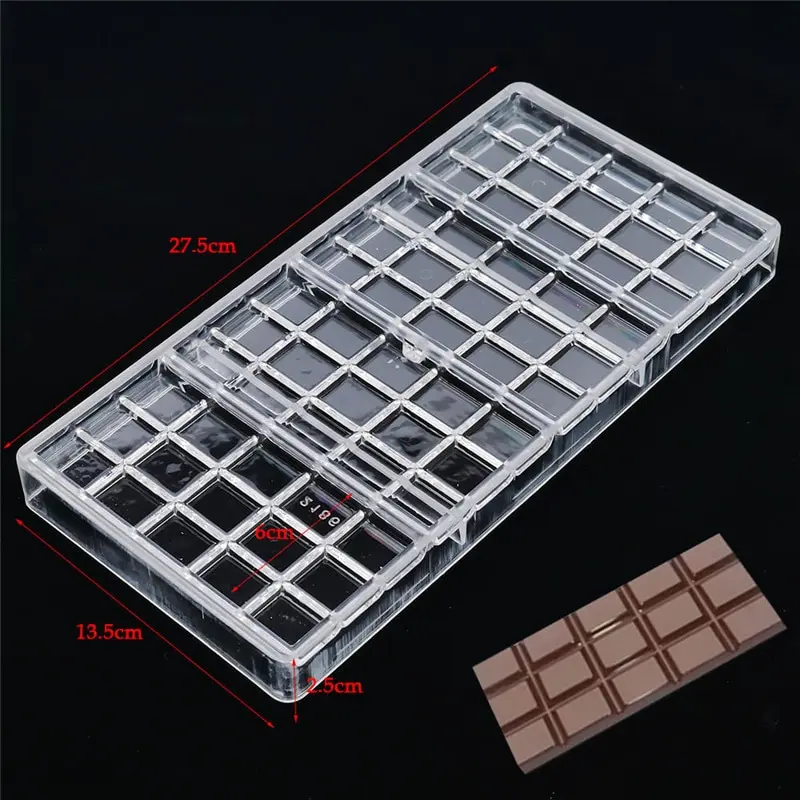 Real Polycarbonate Chocolate Bar Mold Eco-friendly Plastic Baking Pastry Mould Cozinha Kitchen Pastry Tools