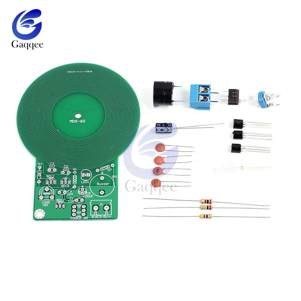 DC 3V-5V Metal Detector Electronic 60mm Non-contact Sensor Board Module Electronic Part Metal Detector With Battery Case DIY Kit