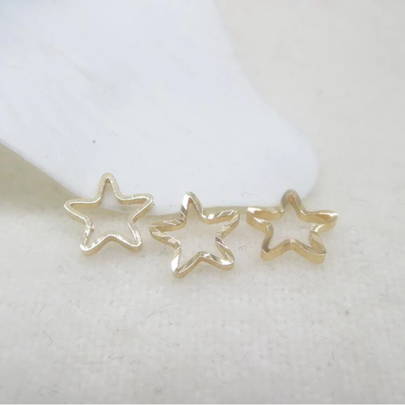 8MM 40Pcs Star Heart Flower 24 Gold Plated Copper Zircon Beads Charms Jewellery Pendants Jewelry Findings Accessories