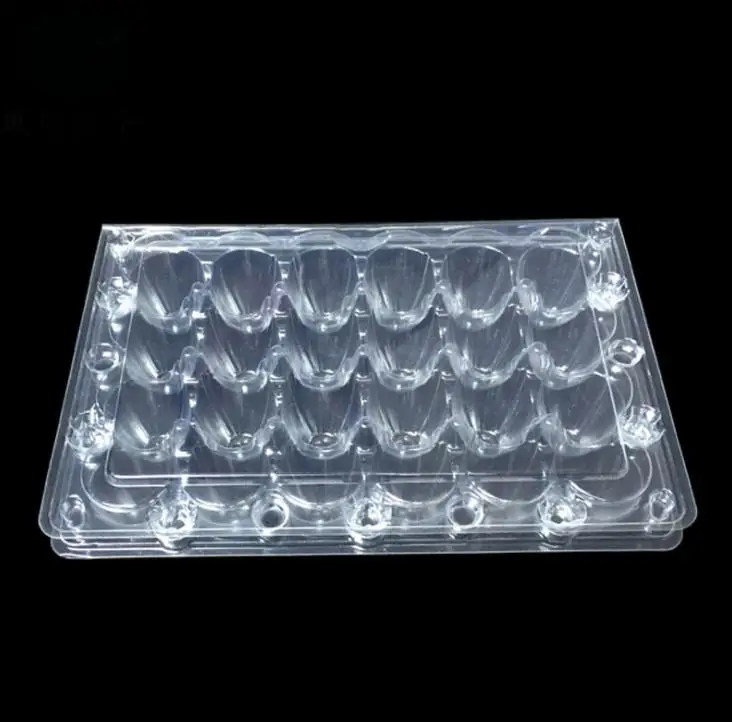 500pcs 24 Holes Quail Eggs Container Plastic Boxes Clear Eggs Packing Storage Box Tray Retail Packing SN1562