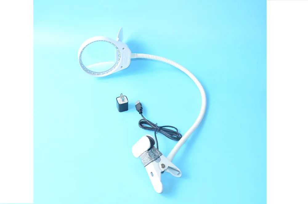 PDOK LED 3X/10X Magnifier Table Light Dimmable Brightness Agjustable Flexible Portable Desk Lamp for Printing Reading