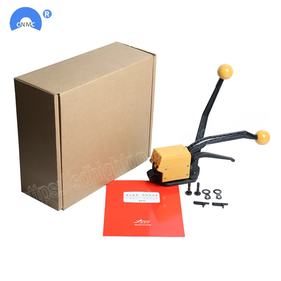 Manual steel strapping tool A333 buckle free Sealless Handheld steel strapping machine for 13/16/19 mm steel strip strap