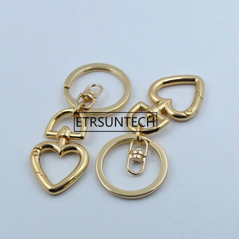 Heart Shape Metal Swivel Clasp Lanyard Snap Hook Spring Claw Clasps Keyring Keychain Decoration Accessories