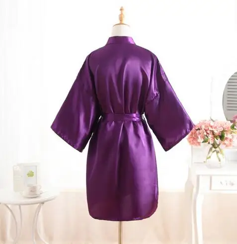 RB030 Sexy Large Size Sexy Satin Night Robe Lace Bathrobe Perfect Wedding Bride Bridesmaid Robes Dressing Gown For Women