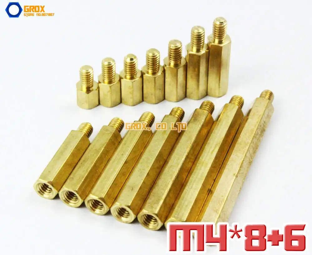 

60 Pieces Brass M4 x 8 + 6mm PCB Female to Male Motherboard Standoff Hex Spacer