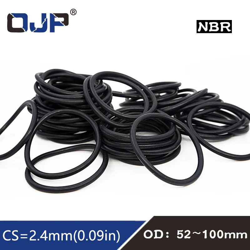 10PC/lot Rubber Ring Black NBR Sealing O Ring CS2.4mm OD52/55/60/62/65/70/75/80/85/90/95/100mm O-Ring Seal Gasket Oil Washer