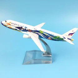 16 centimetri In Lega di Metallo Thailandia Thai Bangkok Air Airlines Airbus 320 A320 Airways Modello di Aereo Aereo Airplane Modello w Stand