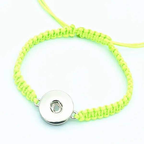 Fashion 11 colors manual Rope snap bracelets 18cm adjustable fit 18mm snap buttons wholesale SE0147