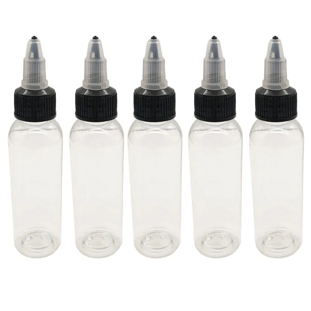 

5 Bottles /Lot EZ Tattoo Empty Twistable Bottle Ink Cups for Tattoo Pigment Twist Cap 2 OZ