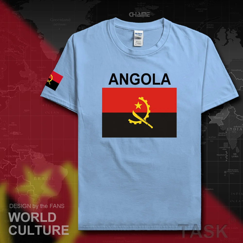 Republika Angola Angolan męski t-shirt 2017 koszulki drużyna narodowa tshirt 100% bawełna t-shirt siłownie odzież koszulki flagi kraju AGO