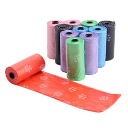 5Roll Degradable Pet Dog Waste Poop Bag With Printing Doggy Bag Pet Waste Clean Poop Bags 4 colors