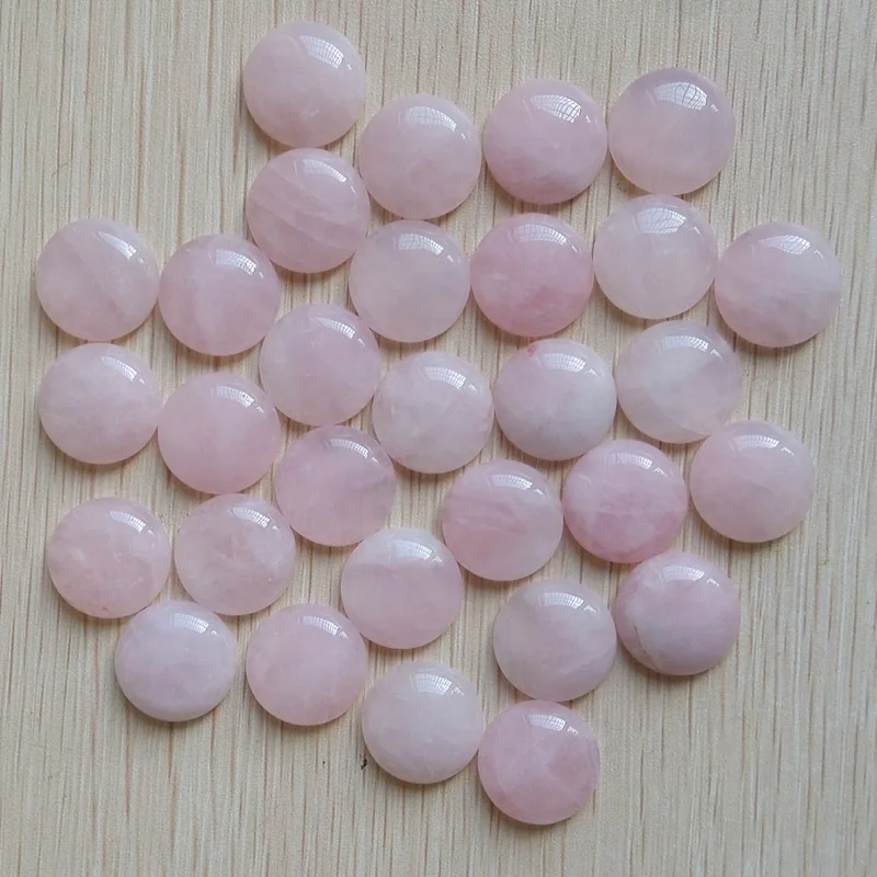 Fashion good quality hot sale natural rose quartz stone pink round cab cabochon 20mm  beads 30pcs/lot  Wholesale  free shipping