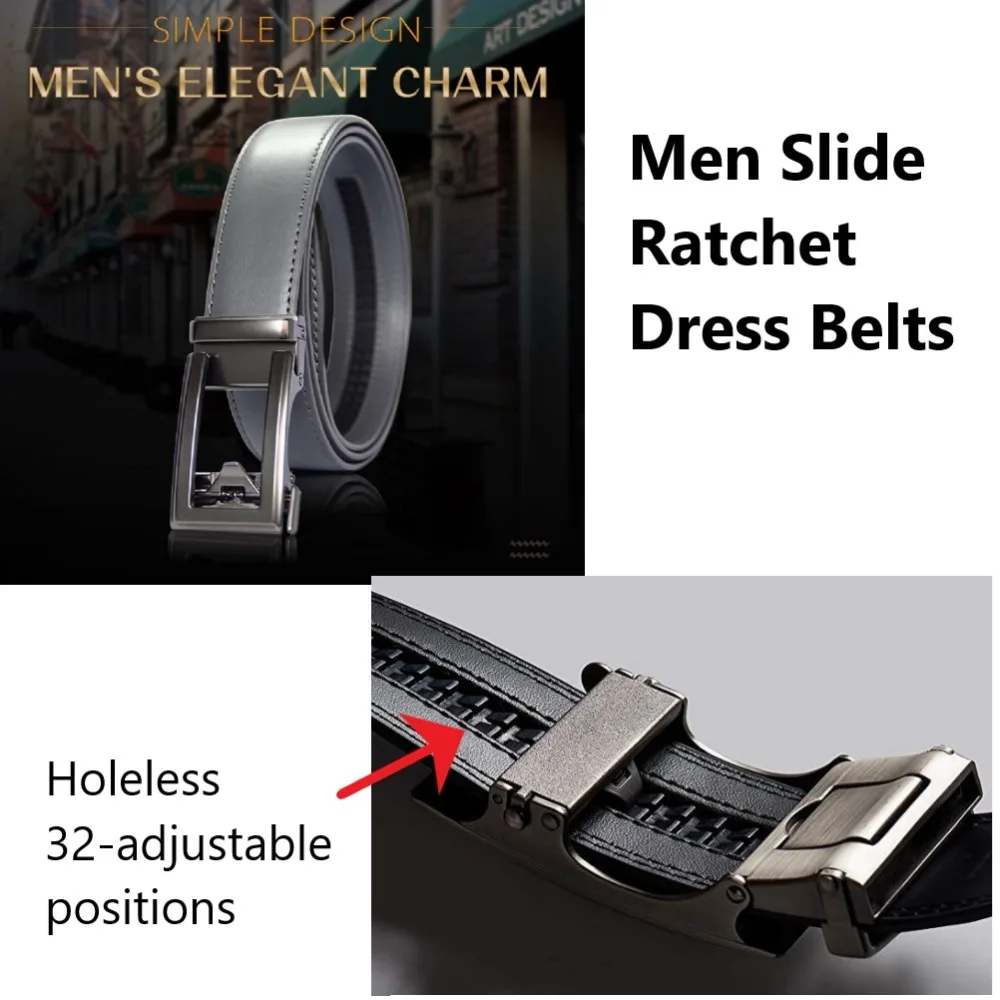 Famous Brand Belt Men Top Quality Genuine Luxury Leather Belts for Men Strap Male Metal Automatic Buckle 3.5cm Black Gray Belt