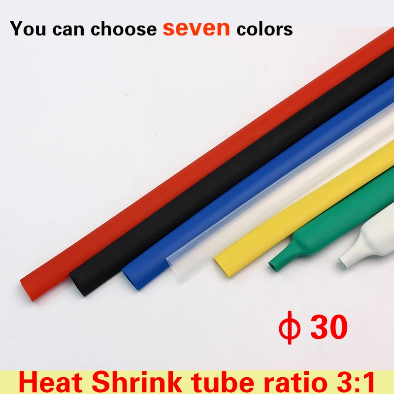 1meter/lot 30mm Heat Shrink Tube with Glue Adhesive Lined 3:1 Shrinkage Dual Wall Shrink Tubing Wrap Wire Cable kit