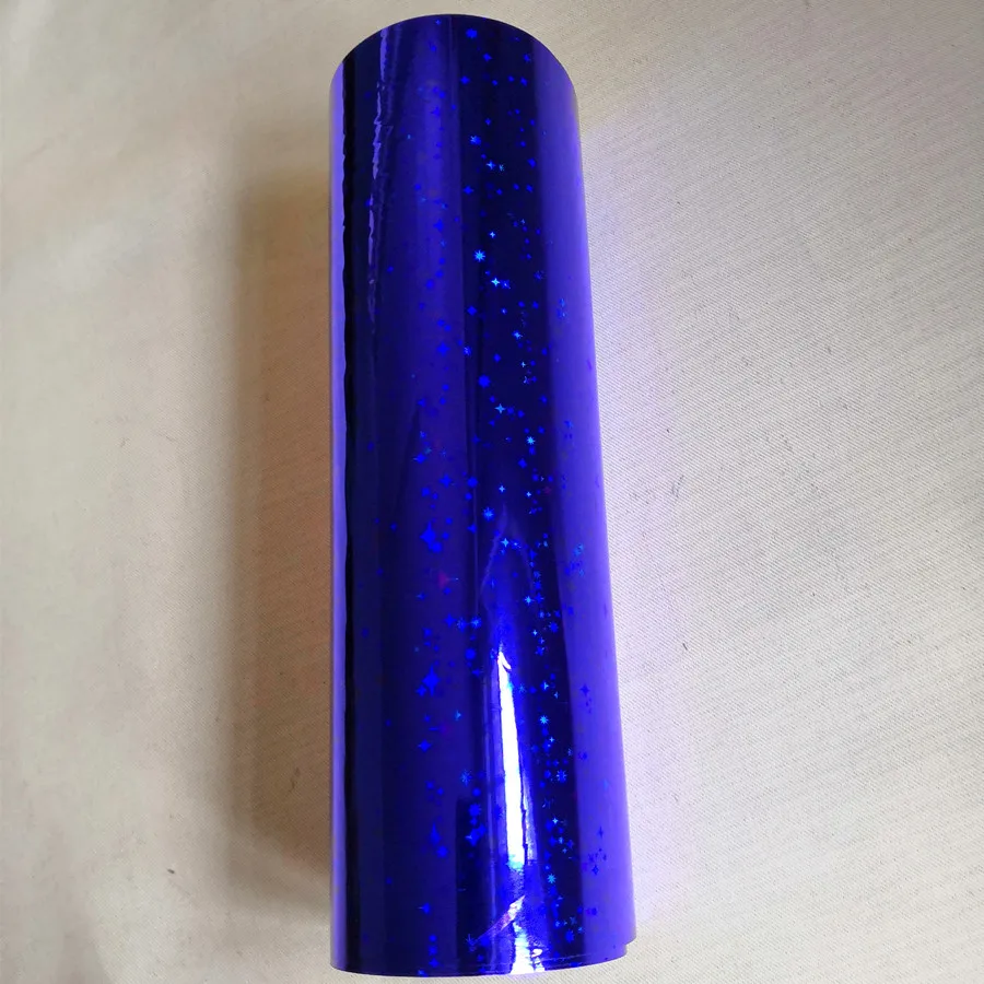 

21cm x 120m Holographic foil hot stamping foil hot press on paper or plastic blue star pattern heat transfer film