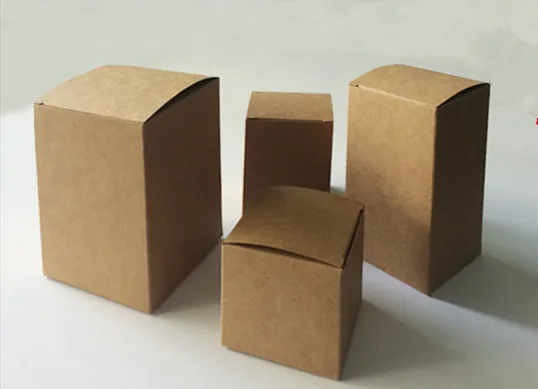 

6 Size Square Brown Cardboard Box Natural Kraft Paper Box Blank Kraft Candy Gift Party Gift Paper Box 200pcs\lot Free shipping