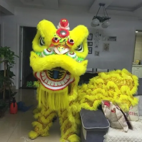 Chinese Lion Dance Costume Canton Southern Lion Dance Performance Celebrate Spring Festival Double Color adult lion dance Outfit