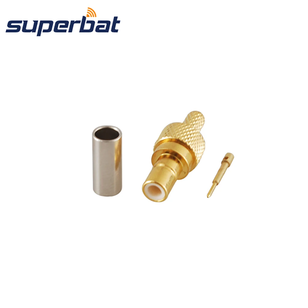 Superbat SMB Male Crimp Straight RF Coaxial Connector for Cable LMR100 RG316 RG174