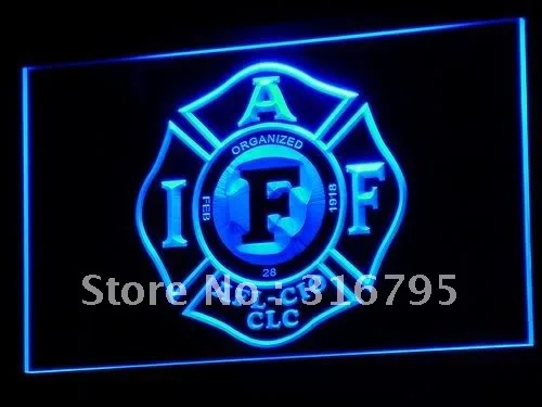 b255 Fire Rescue IAFF FireFighters NR LED Neon Light Signs with On/Off Switch 20+ Colors 5 Sizes to choose