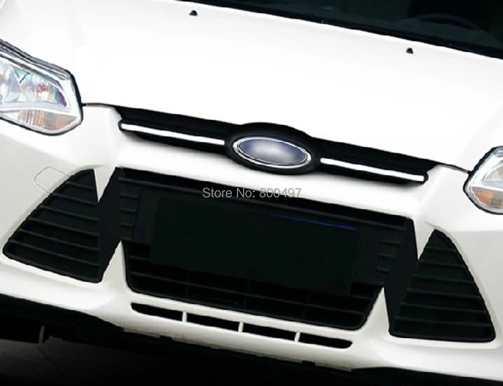 Creative Carbon Fiber Vinyl Stickers Grill Decorative Decals  Shark Teeth Stickers for Ford Focus MK3 2011 2012 2013 2014