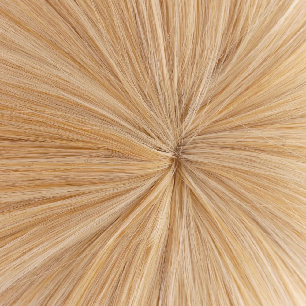 Ccutoo-Peluca de cabello sintético para Cosplay, pelo corto y rizado con Chip, color rubio dorado, resistente al calor