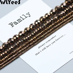WLYeeS Plating Copper faceted Round Hematite beads Spacer Loose beads 2 4 6 8 10mm Ball for DIY Jewelry Earring Bracelet Making