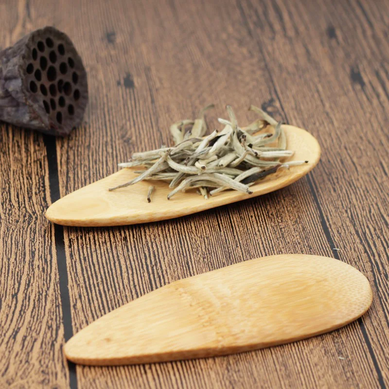 Cute Melon seed shape Drop-shaped Handmade Mini Bamboo Tea Scoops Kung Fu Tea Spoon Black Green Tea Shovel Gift For Friends