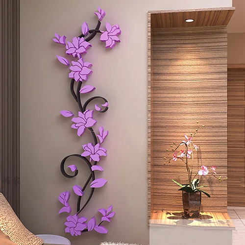 Home Living Room Decor 3D Flower Removable DIY Wall Sticker Decal Mural