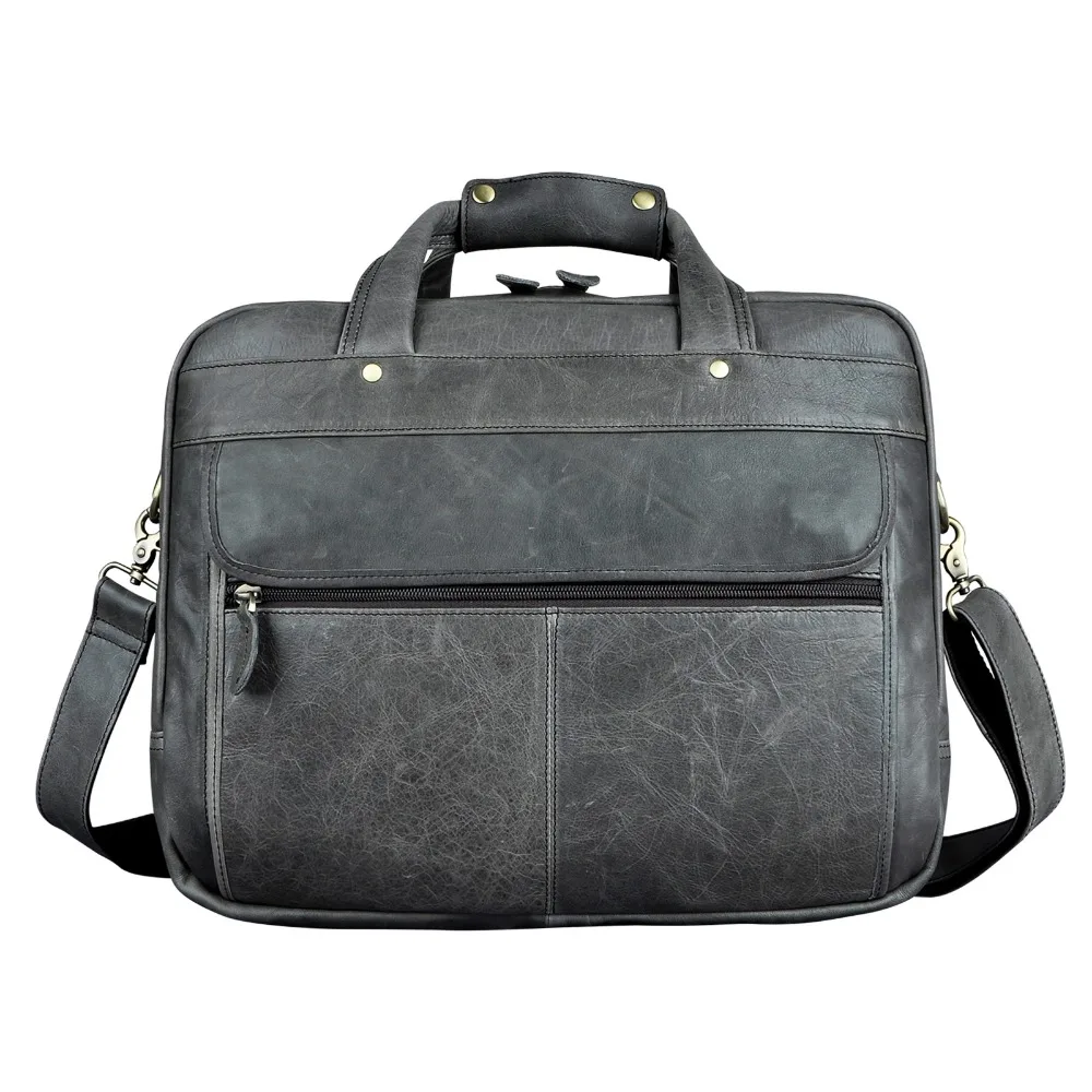 Männer Öl Wachsartige Leder Antike Design Business Aktentasche Laptop Dokument Fall Mode Attache Messenger Tasche Tote Portfolio 7146